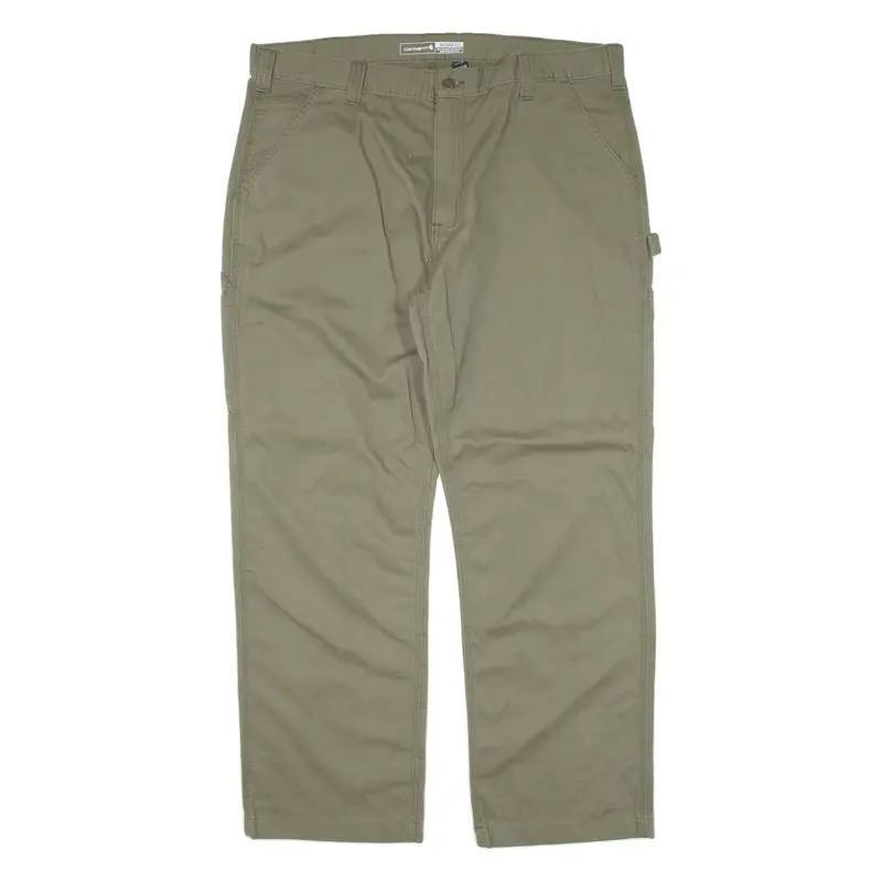 CARHARTT Carpenter Workwear Mens Trousers Green Relaxed Straight W40 L30