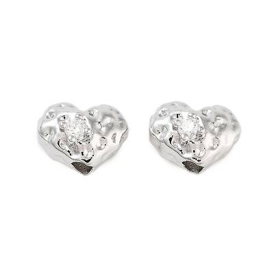 Brass Micro Pave Clear Cubic Zirconia Beads
