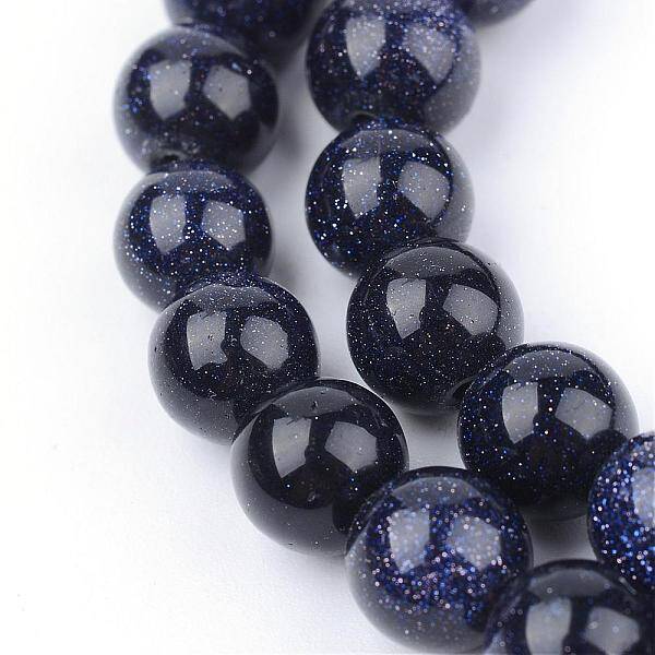 Synthetic Blue Goldstone Beads Strands