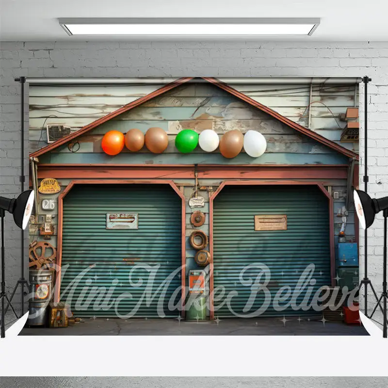 Wooden House Shutter Door Balloon Birthday Backdrop - Aperturee