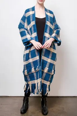 newman coat - indigo / sand | Size: one size
