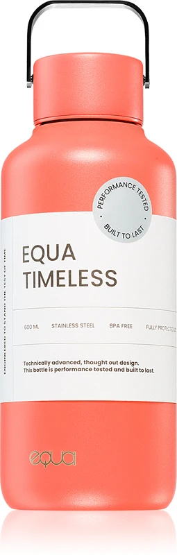 Equa Timeless stainless steel water bottle, small, Aperol color, 600 ml