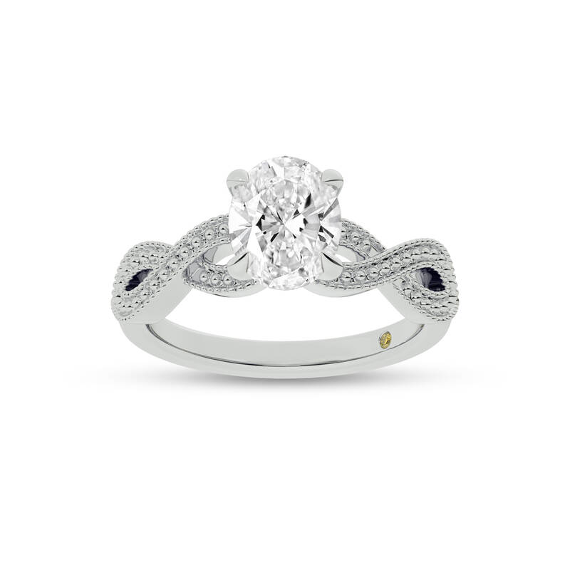 York Infinity Shank Oval Lab Grown Diamond Engagement Ring | 10K White Gold 2 1/2 CT. TW.