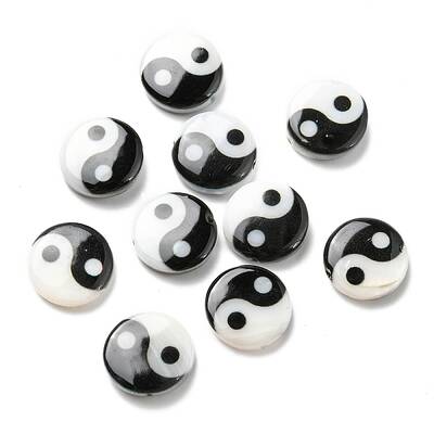 Printed Natural Freshwater Shell Beads