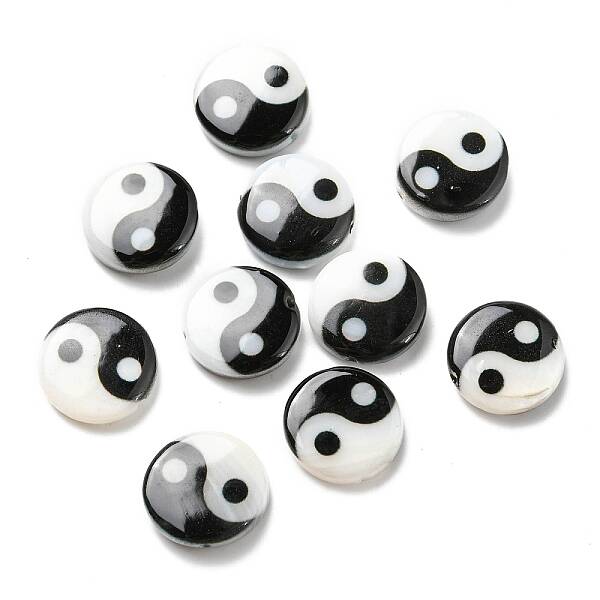 Printed Natural Freshwater Shell Beads
