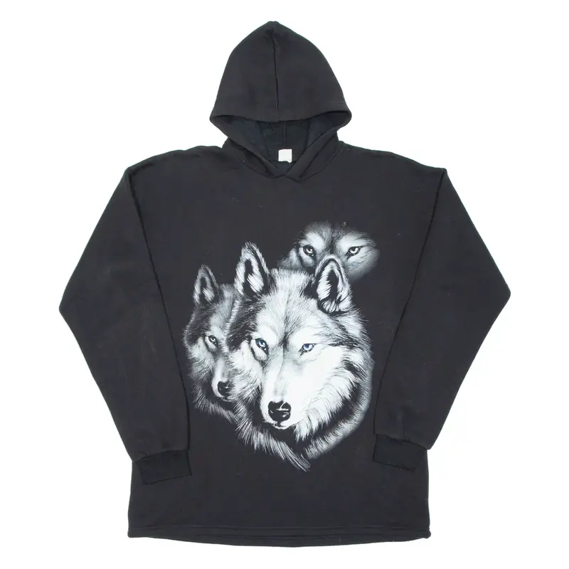 Wolves Mens Black Hoodie L