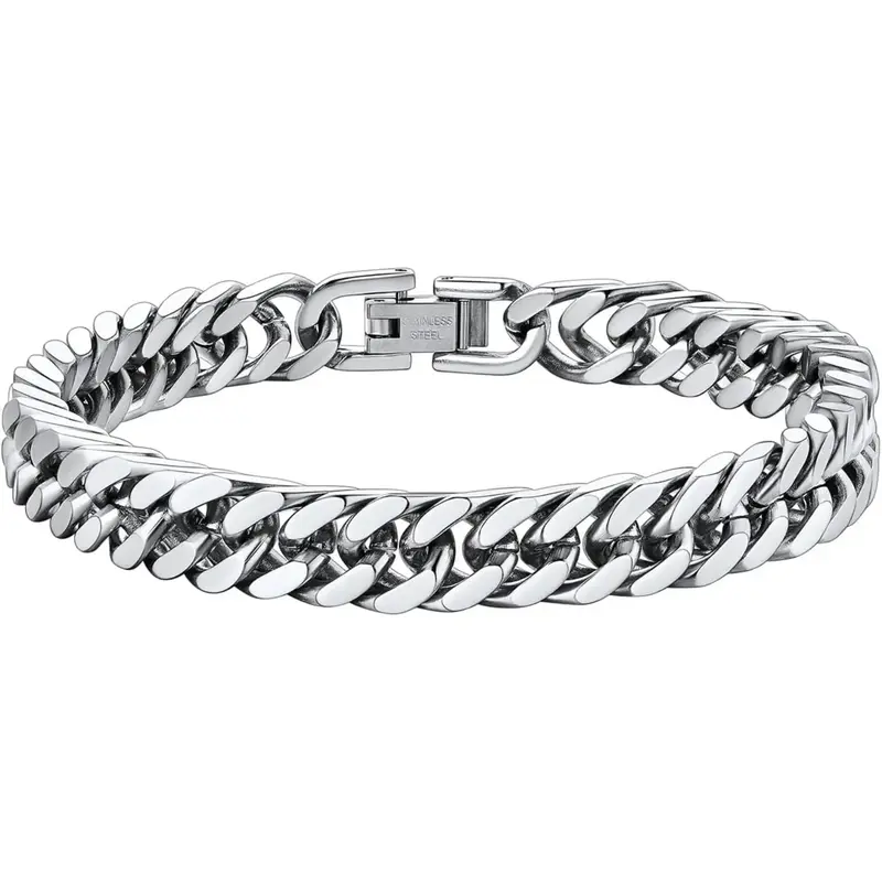 FLORIDECO Stainless Steel Cuban Link Bracelet for Men and Women Elegant Fashion  Luxury Jewelry