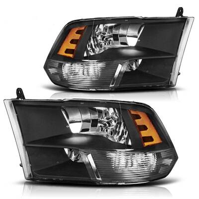 YITAMOTOR® 2009-2018 Dodge Ram Headlights Assembly Black Quad Headlamps
