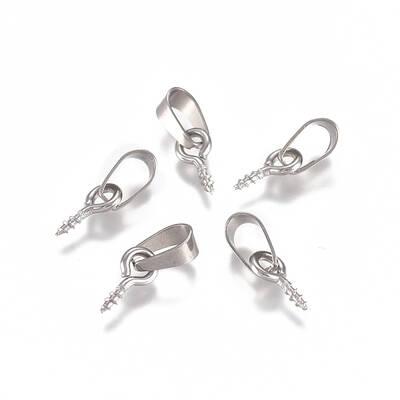 Tarnish Resistant 201 Stainless Steel Screw Eye Pin Peg Bails