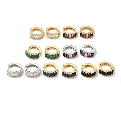 Brass Cubic Zirconia Hoop Earrings for Women