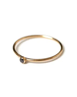 Dia Black Ring | Metal Color: Gold | Size: 8