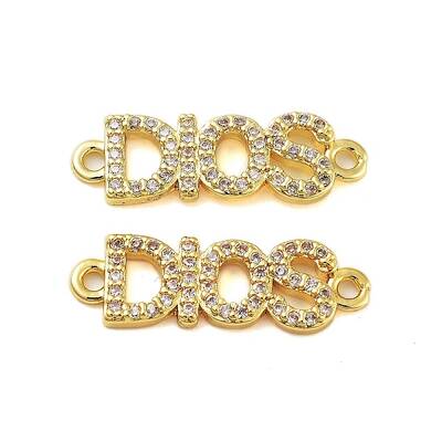 Rack Plating Brass Cubic Zirconia DIOS Links Connector Charms