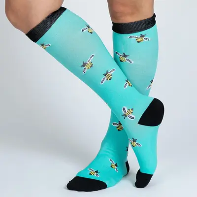 Fun Print No Slip Moderate Compression Socks - Fox - S/M