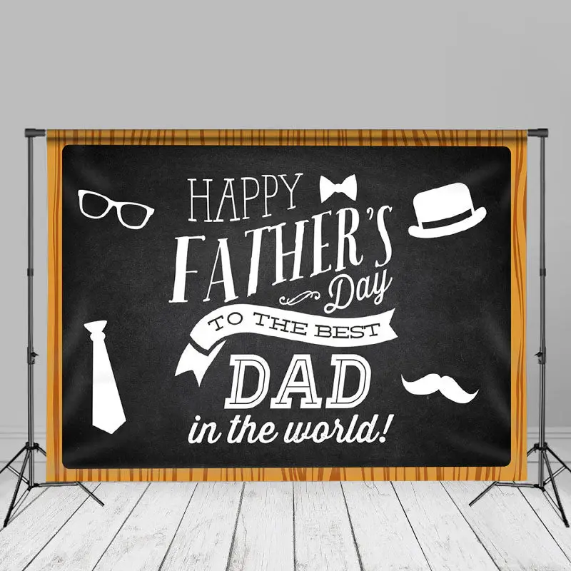Wood Border Hat Ties Black Fathers Day Backdrop Diy - Aperturee