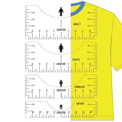 Transparent T-shirt Ruler Guide Alignment Tool (4 Counts), T-shirt Rulers To Center Design for Adult Youth Toddler Infant Sew...