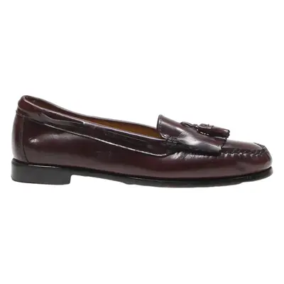BASS Loafer Shoes Maroon Leather Mens UK 7.5