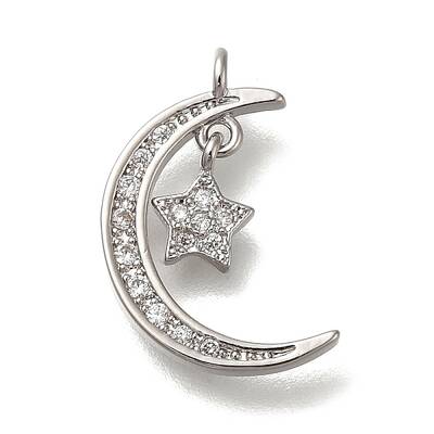 Rack Plating Brass Micro Pave  Cubic Zirconia Pendants