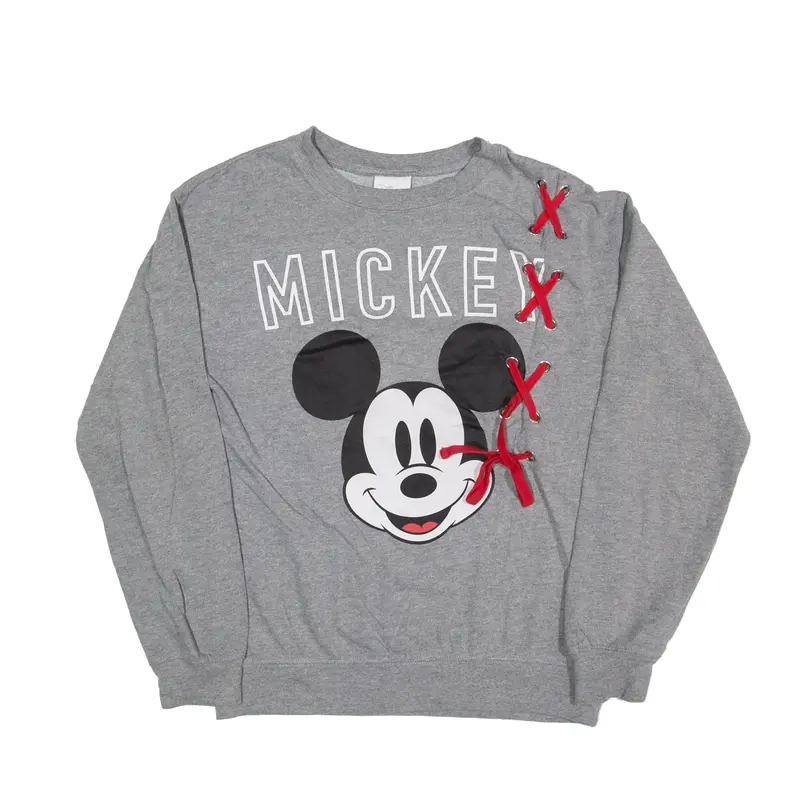 DISNEY Mickey Mouse Sweatshirt Grey Womens S