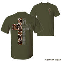 Camouflage Cross T-Shirt - Inspirational Scripture with Bold Cross Design, Unisex Casual Tee, Stylish & Motivational, Perfect...