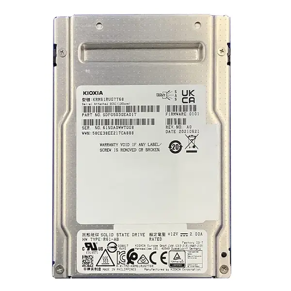 SDFGS03GEA01T KIOXIA CM6-R Series 7.68TB SAS 12Gb/s 2.5-inch Solid State Drive