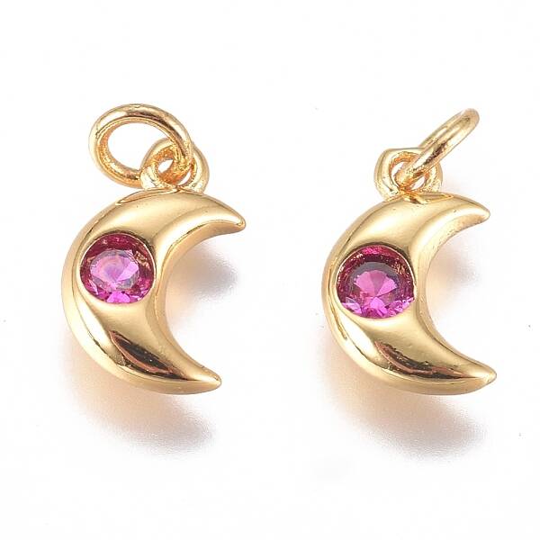 Brass Micro Pave Cubic Zirconia Charms