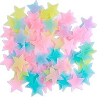 Star Shaped Sticker, 100pcs Glow In The Dark Sticker, Waterproof Self Adhesive Wall Decal, Decorative Sticker for Home Bedroo...