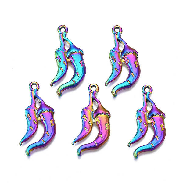 Rack Plating Rainbow Color Alloy Pendants