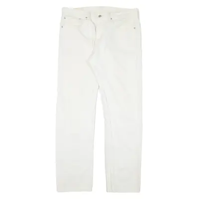 LEVI'S 505 Jeans Cream Denim Regular Straight Mens W34 L32