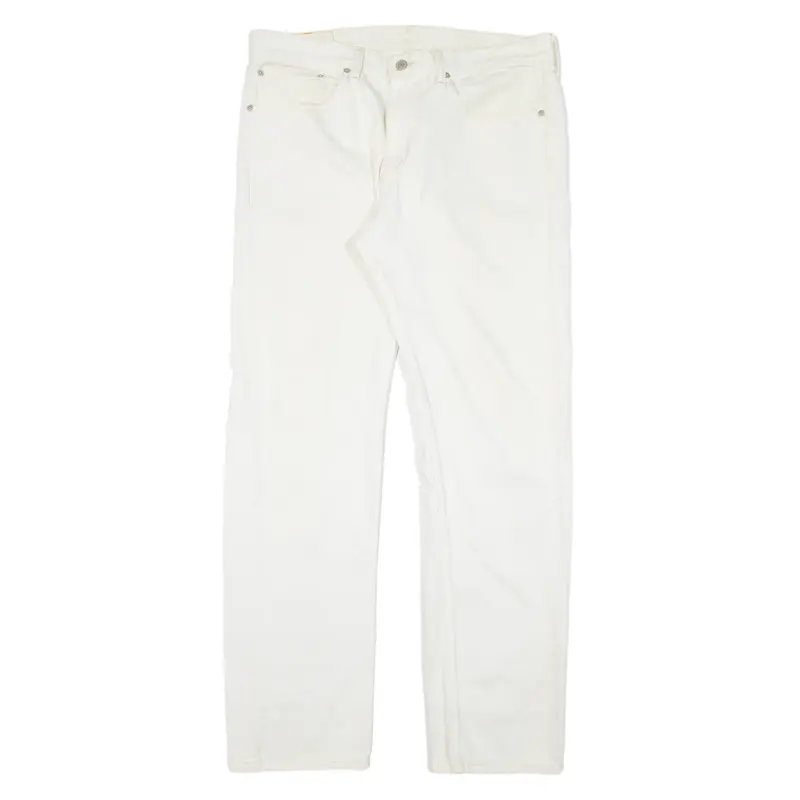 LEVI'S 505 Jeans Cream Denim Regular Straight Mens W34 L32