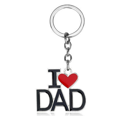 Word I Love Dad Alloy Enamel Pendant Keychain