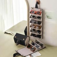 Modern Luxury Portable Sunglasses Organizer, 1 Count 2/3/4/5/6 Grids Travel Glasses Frames Case, Space Saving Eyeglasses Stor...