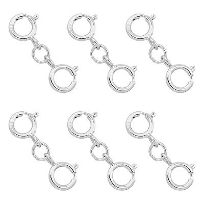6Pcs 925 Sterling Silver Double Spring Ring Clasps