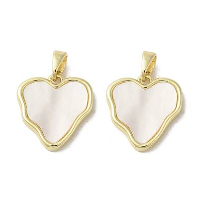 Brass Pave Shell Pendants