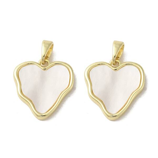 Brass Pave Shell Pendants