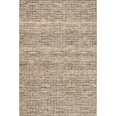 Melrose Checked Wool Area Rug Dining Room Contemporary