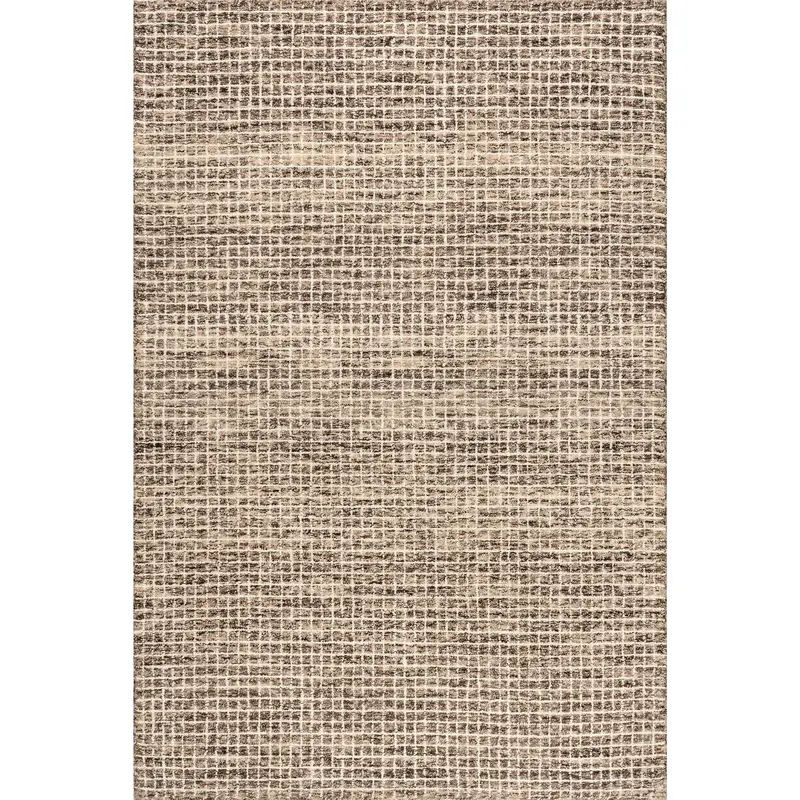 Melrose Checked Wool Area Rug Dining Room Contemporary