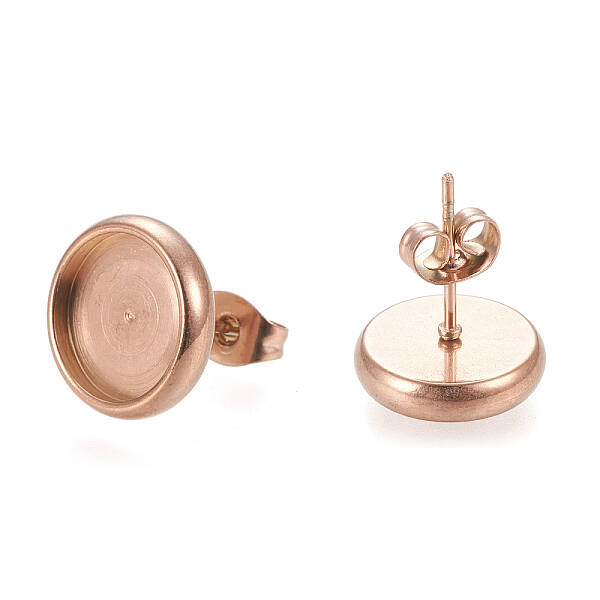 Ion Plating(IP) 304 Stainless Steel Stud Earring Settings