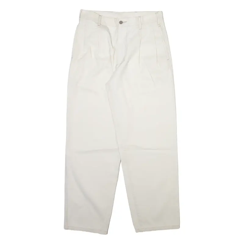 GARRY Mens Trousers Cream Regular Straight W28 L28