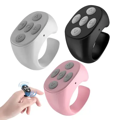 Remote Control for TikTok,Fingertip Wireless Bluetooth Scrolling Ring Scroller Page Turner, Music Control,Selfie and Recordi...