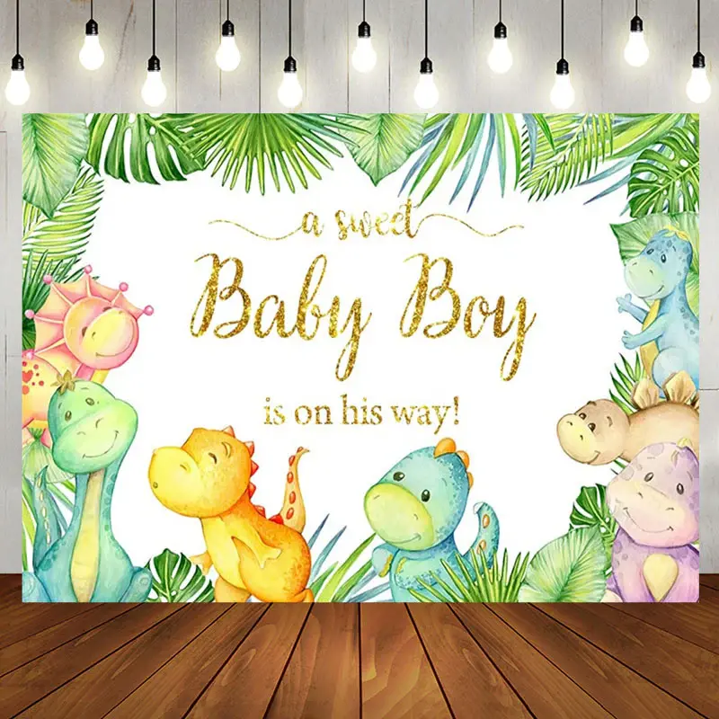 Aperturee Dinosaur Green Sweet Baby Shower Party Backdrop