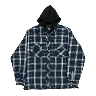 Bc Clothing Checked Overshirt - XL Blue Cotton