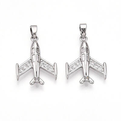 Brass Micro Pave Cubic Zirconia Pendants