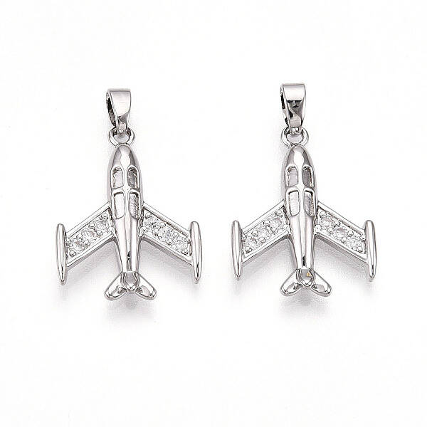 Brass Micro Pave Cubic Zirconia Pendants