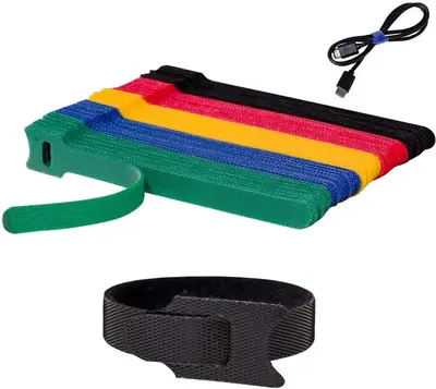 100 PCS 6 inch Reusable Fastening Cable Ties Cords Management Cable Organizer Cord Wrap Multi-Color