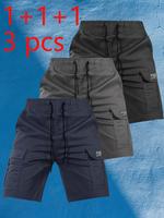 Men's Solid Flap Pocket Cargo Shorts, Regular Fit Casual Fashion Comfy Breathable Shorts for Summer, Men's Bottoms for Daily ...