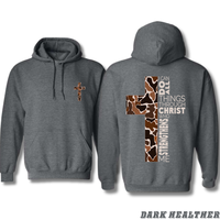 Christian Hoodie - Camo Cross Design with Philippians 4:13 Verse, Cozy Fit for Faithful Believers and Outdoor Enthusiasts - M...