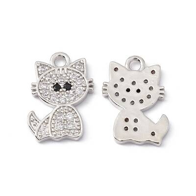 Brass Micro Pave Cubic Zirconia Pendants