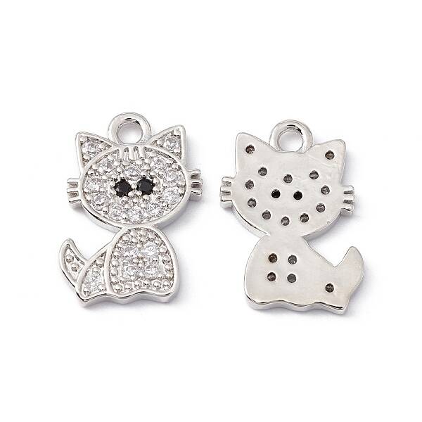 Brass Micro Pave Cubic Zirconia Pendants