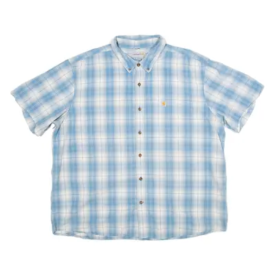 CARHARTT Relaxed Fit Mens Shirt Blue Check 2XL