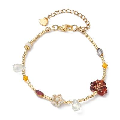 Glass Seed & Plastic Pearl Beaded Bracelet for Women